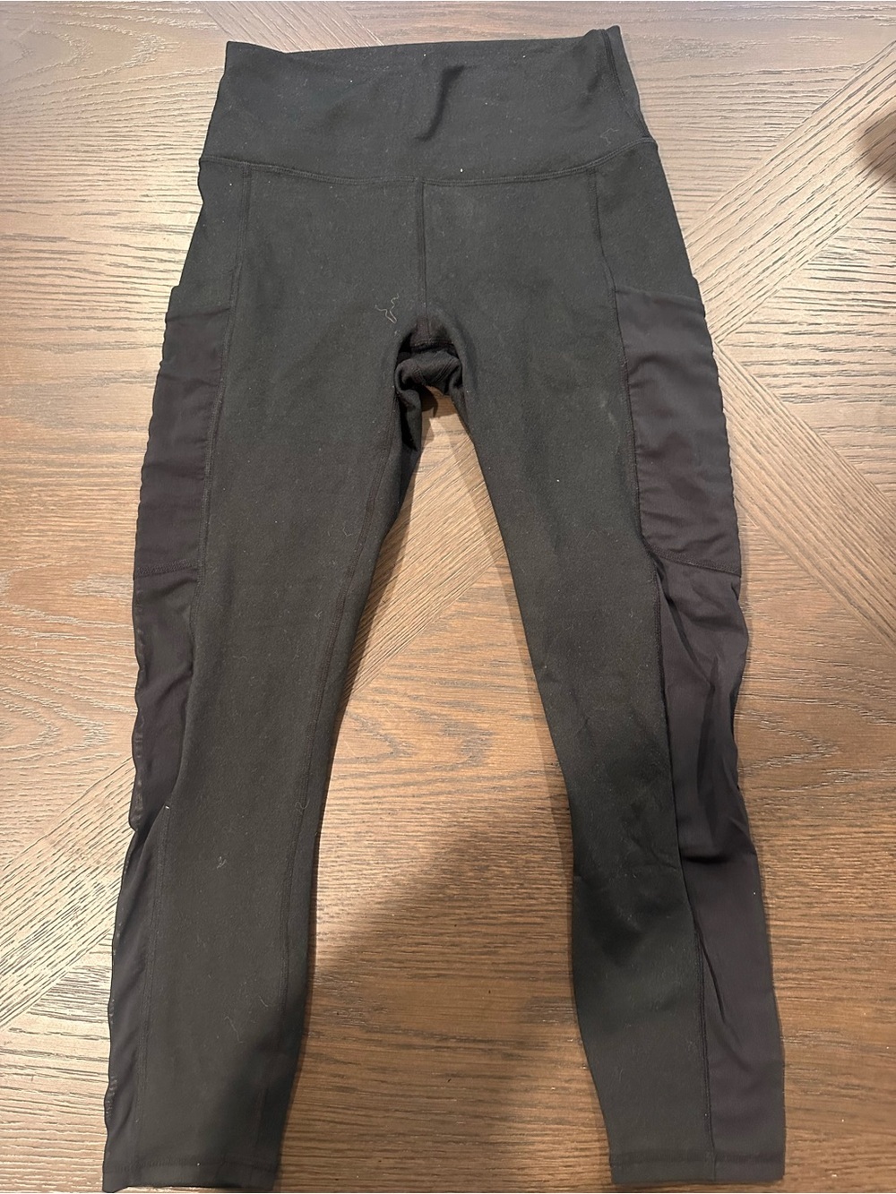 Fabletics Black High-Waist Leggings with Side Panels
